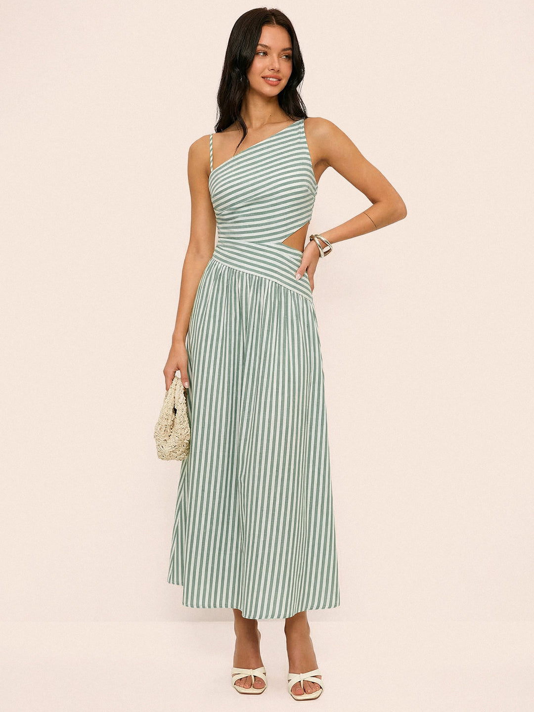 Céleste | Striped Cut-Out Maxi Dress
