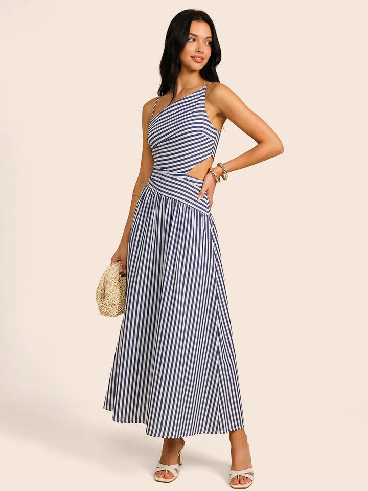 Céleste | Striped Cut-Out Maxi Dress