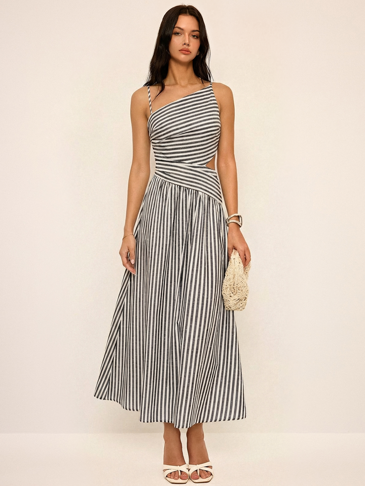 Céleste | Striped Cut-Out Maxi Dress