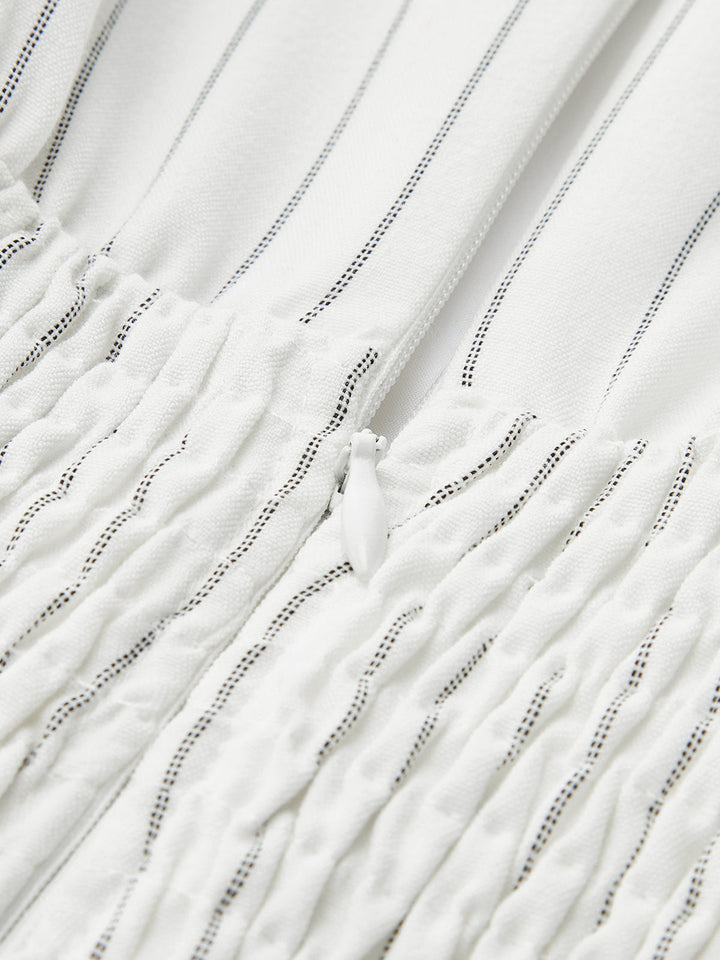 Vivienne | Striped Ruched Maxi Dress