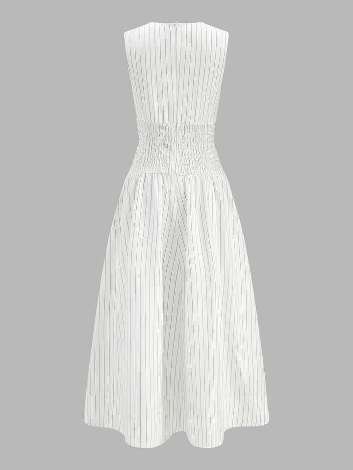 Vivienne | Striped Ruched Maxi Dress