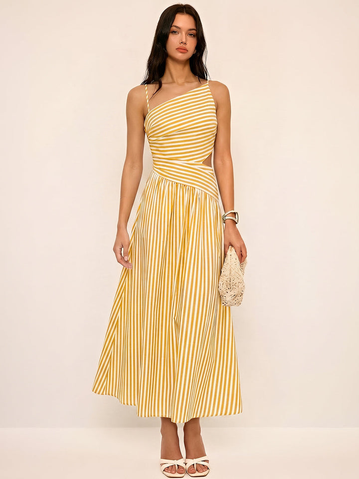 Céleste | Striped Cut-Out Maxi Dress