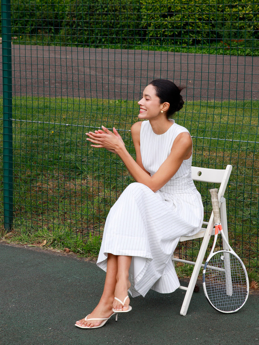 Vivienne | Striped Ruched Maxi Dress