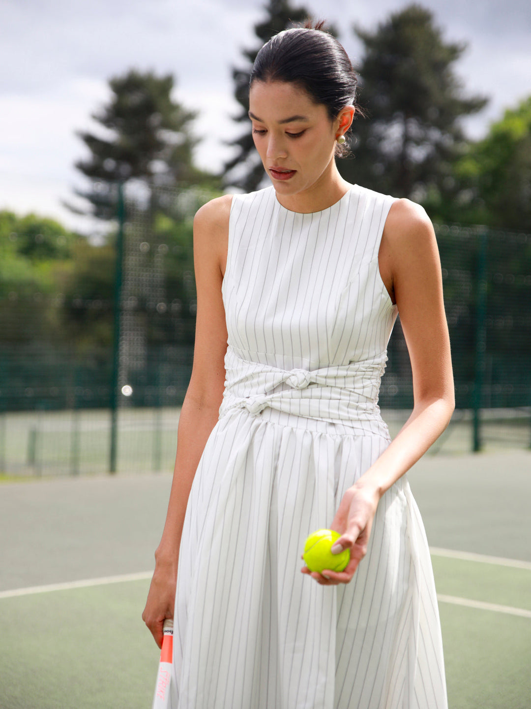Vivienne | Striped Ruched Maxi Dress