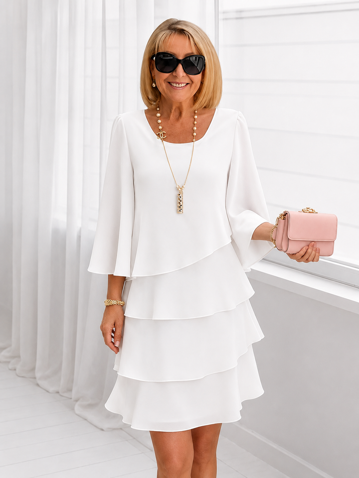 Catherine | Elegant Comfort Ruffle Dress