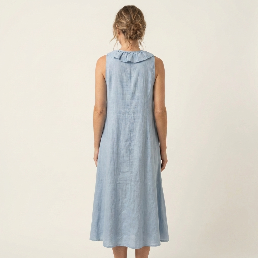 Vicky | Ruffle-Front V-Neck Sleeveless Maxi Dress