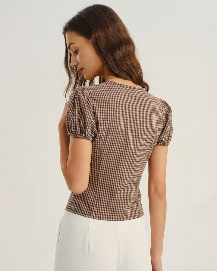 Léa | Plaid Blouse