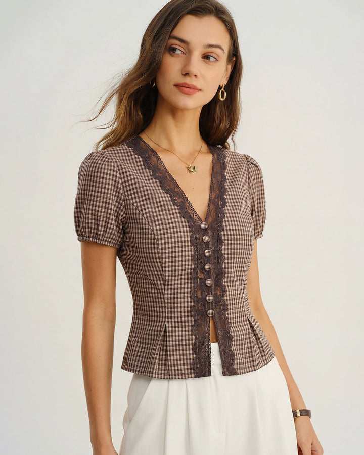 Léa | Plaid Blouse