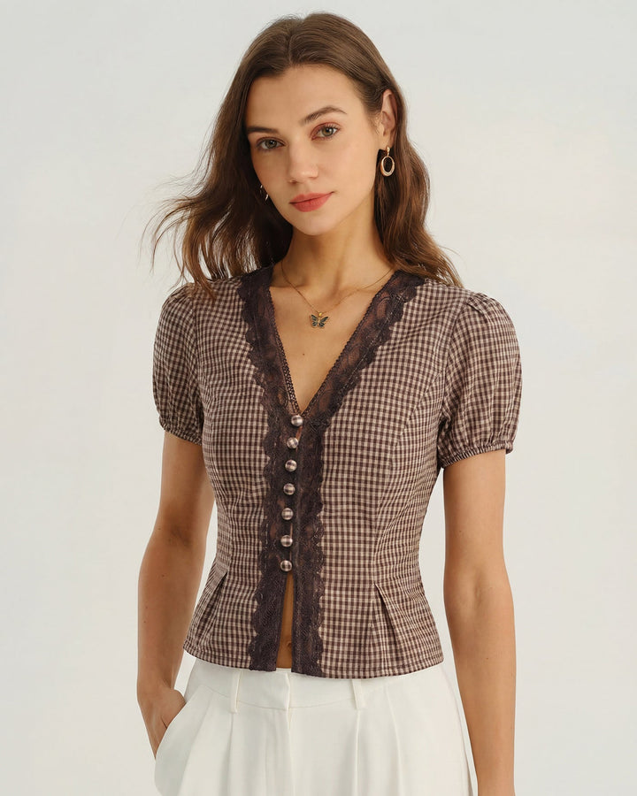 Léa | Plaid Blouse