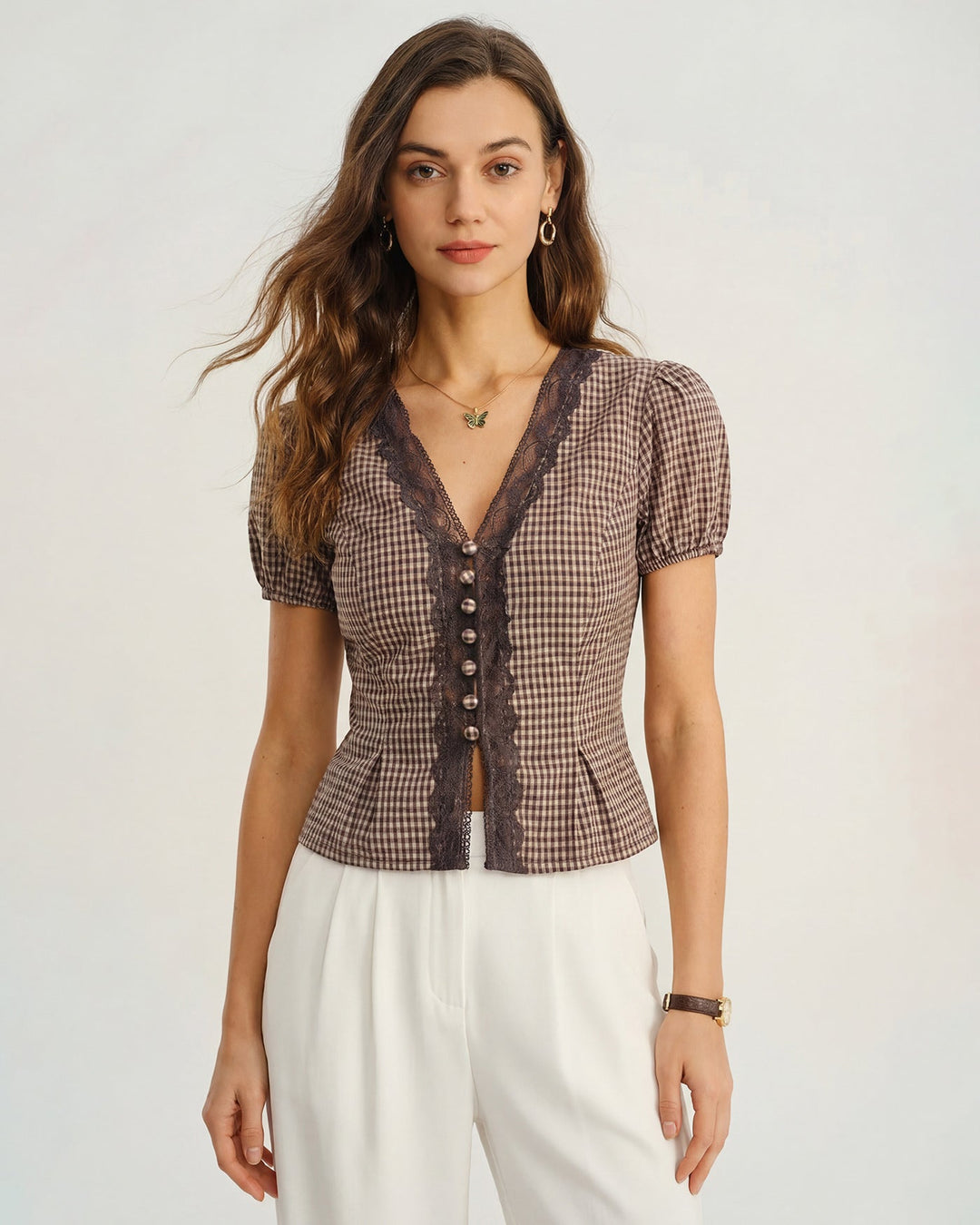 Léa | Plaid Blouse