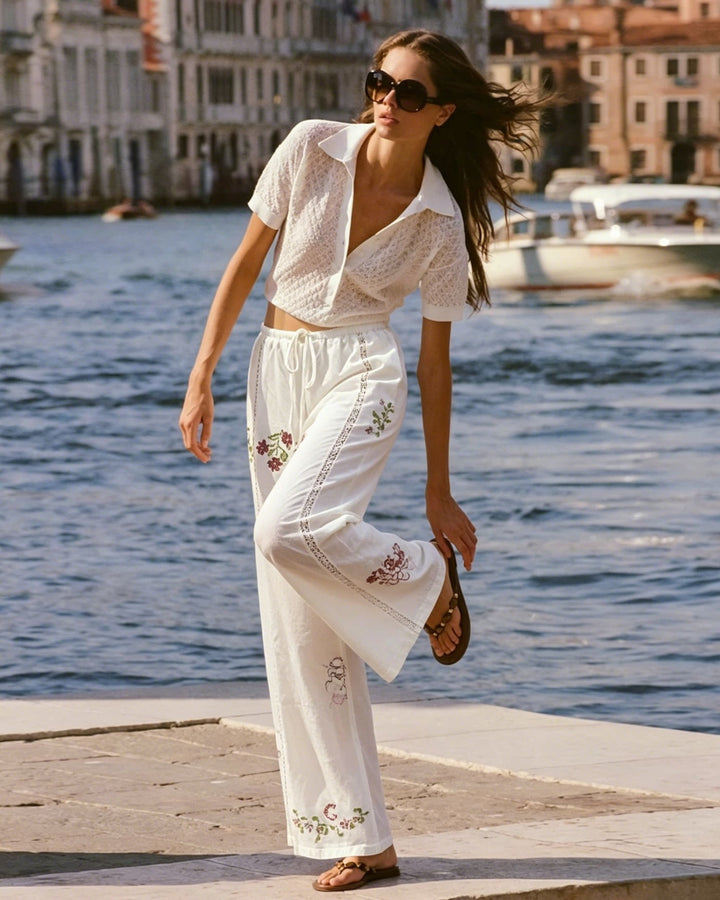 Audrey | Embroidered Trousers