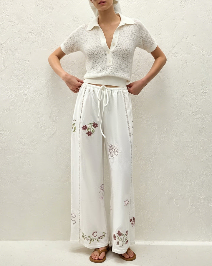 Audrey | Embroidered Trousers