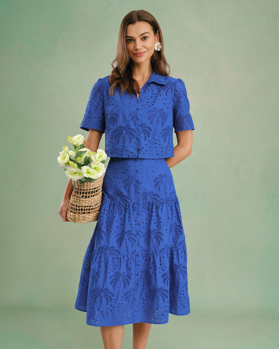 Juliette | Embroidered Midi Skirt
