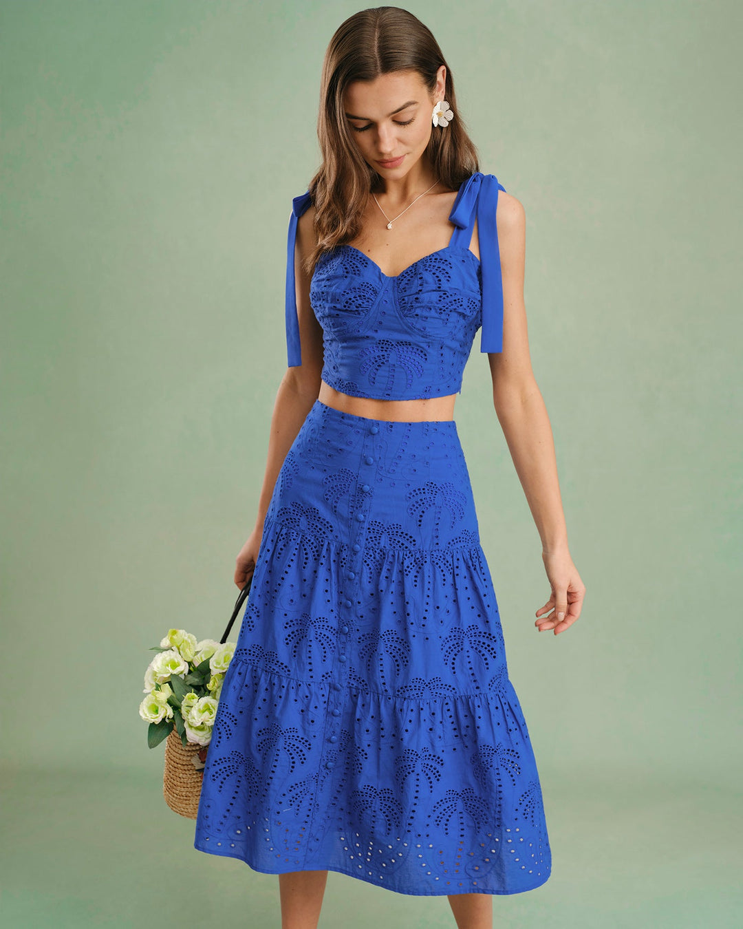 Juliette | Embroidered Midi Skirt