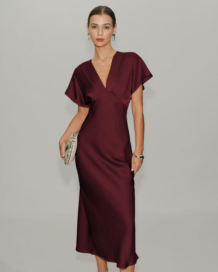 Victoria | Satin Midi Dress
