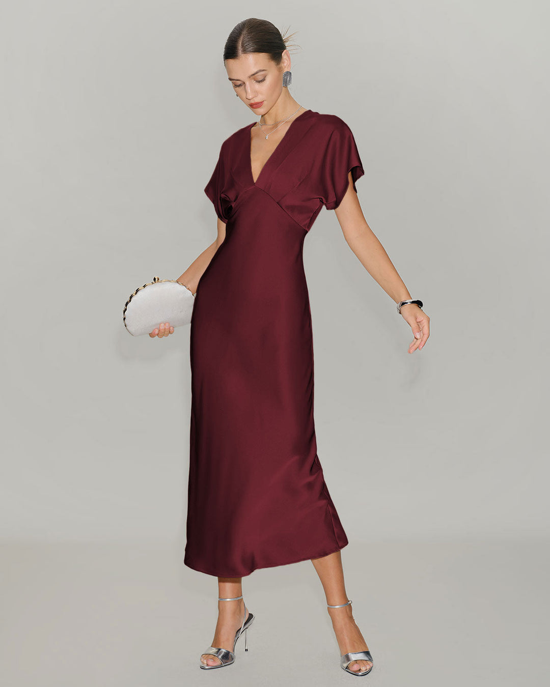 Victoria | Satin Midi Dress