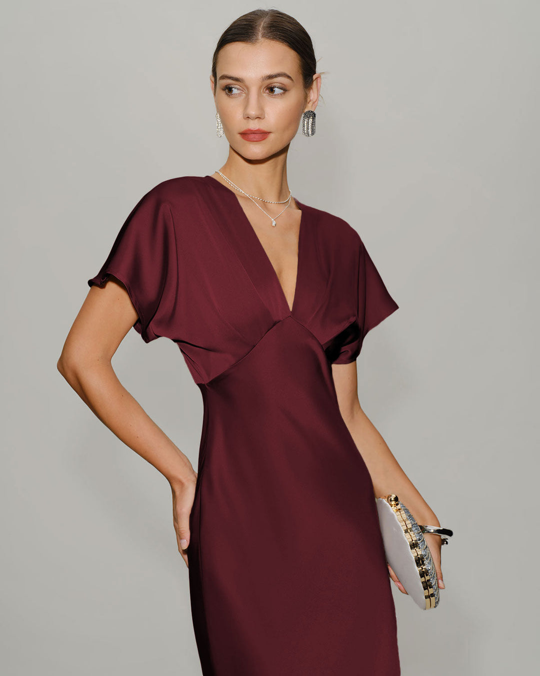 Victoria | Satin Midi Dress