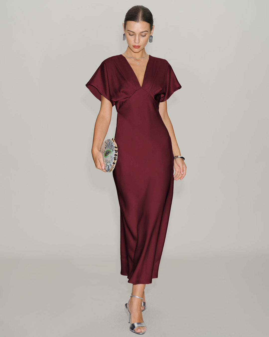 Victoria | Satin Midi Dress